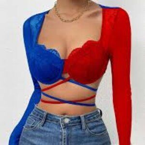 Preowned Shein color block crop top.